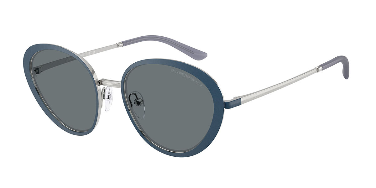 Emporio Armani EA2177 344280 Oval Matte Blue/Silver Sonnenbrillen ...